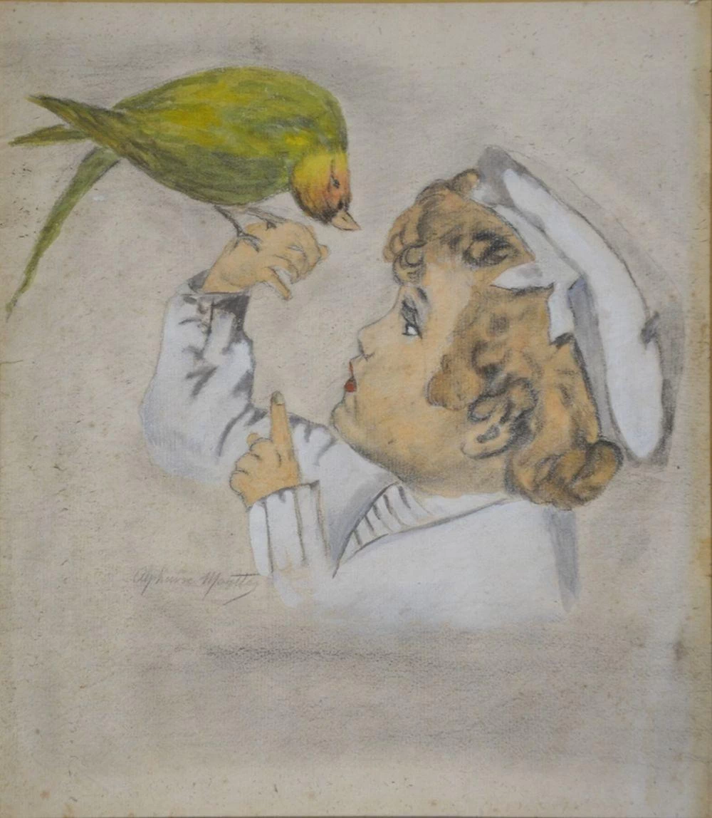  4-Alphonse Moutte-bambino e uccello 